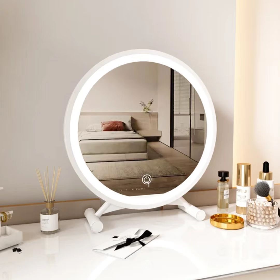 Makeup Smart Mirror Frame Round Vanity Table Dressing Mirror Touch Screen Desktop Dingju Mirror