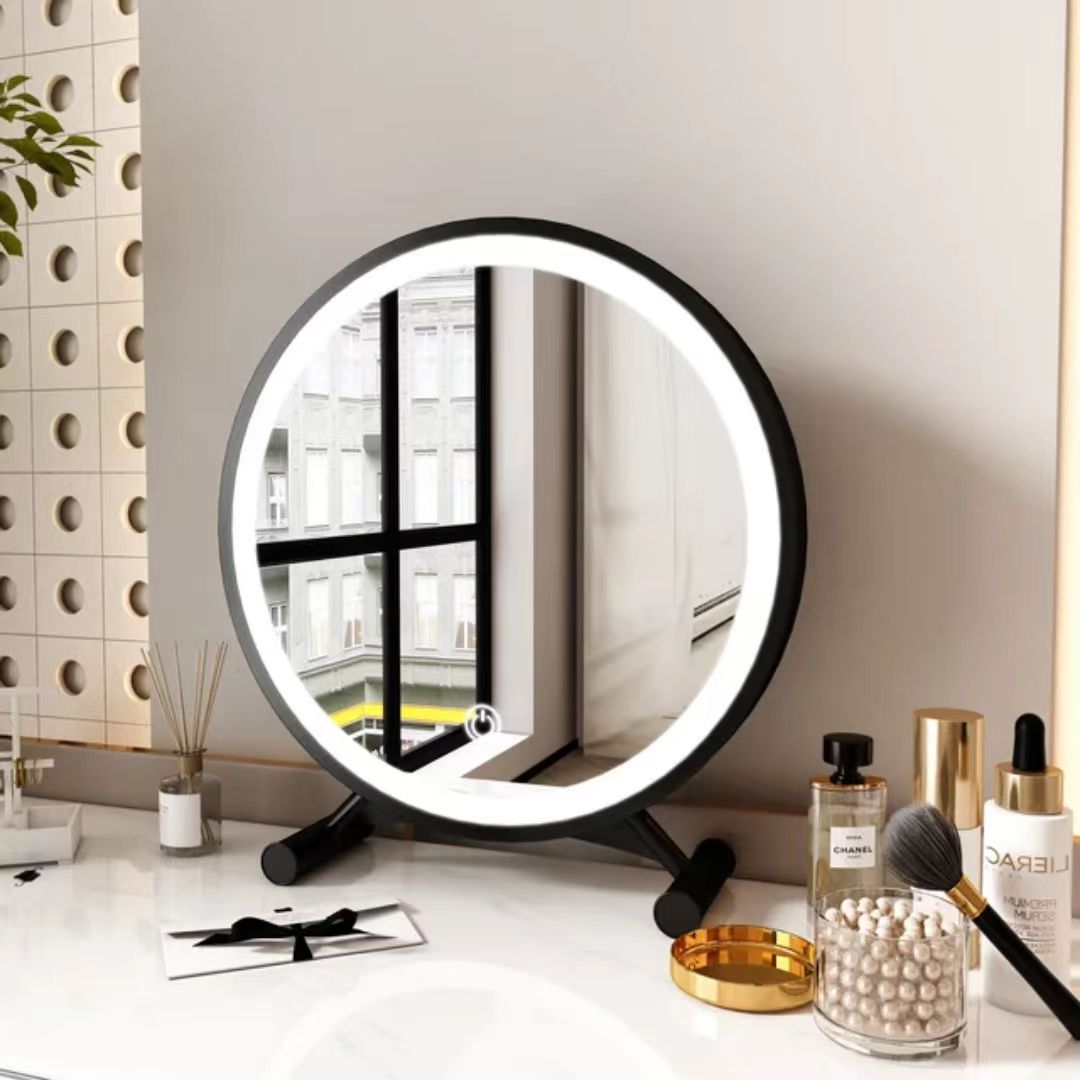 Makeup Smart Mirror Frame Round Vanity Table Dressing Mirror Touch Screen Desktop Dingju Mirror