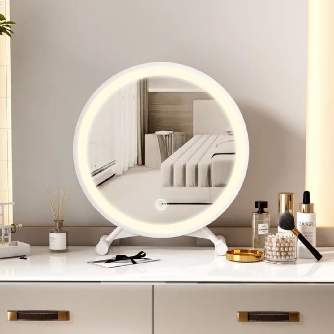 Makeup Smart Mirror Frame Round Vanity Table Dressing Mirror Touch Screen Desktop Dingju Mirror