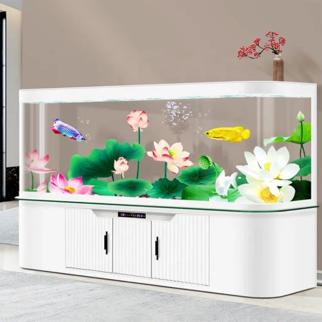 Moving Fish Transport Tank Large Fish Tank Aquarium with Base Cabinet Vertical Door European Style Dingju Fish Tank